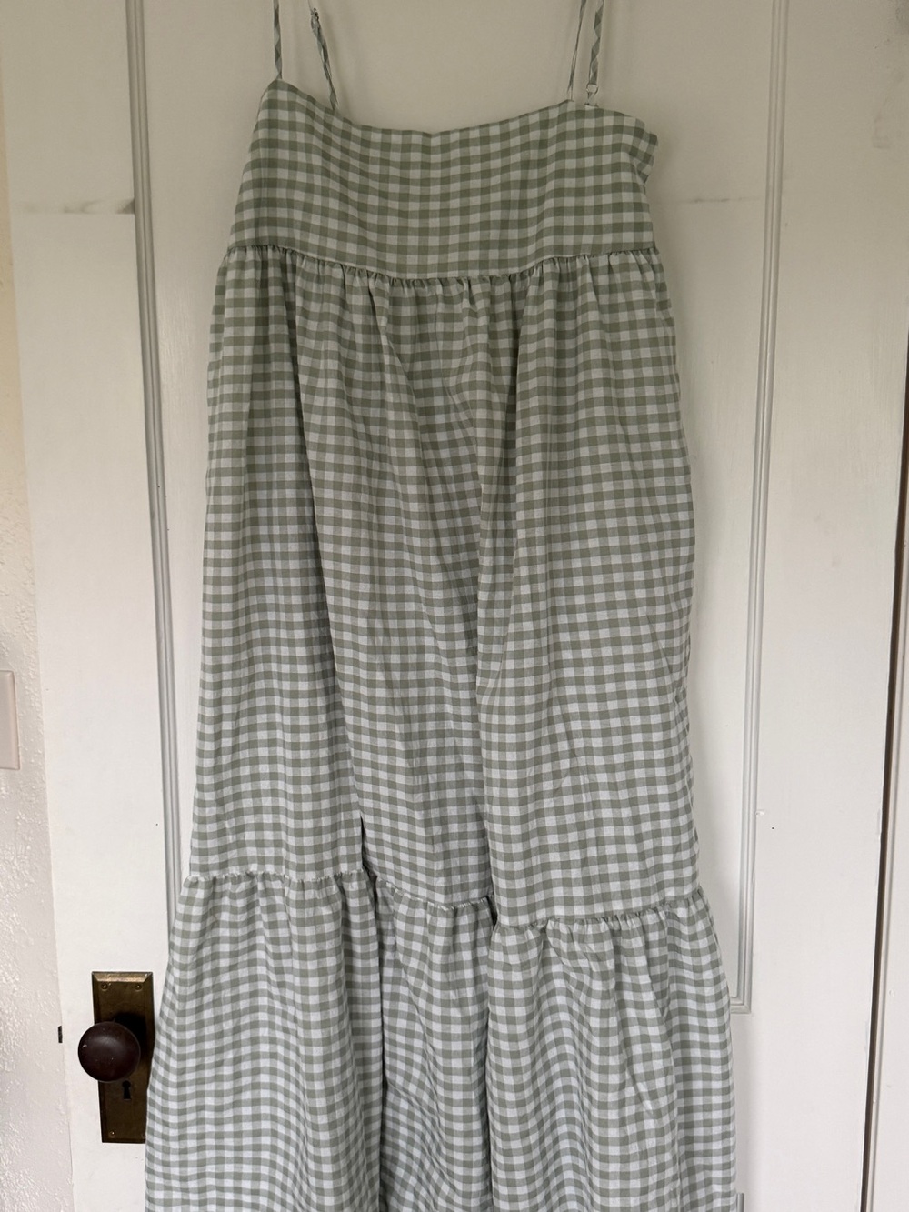 Petal & Pup Sage Gingham Maxi dress
